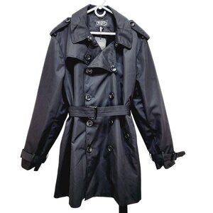 BGSD Women's Gabby Black Mid Length Trench Coat Size  XXL New